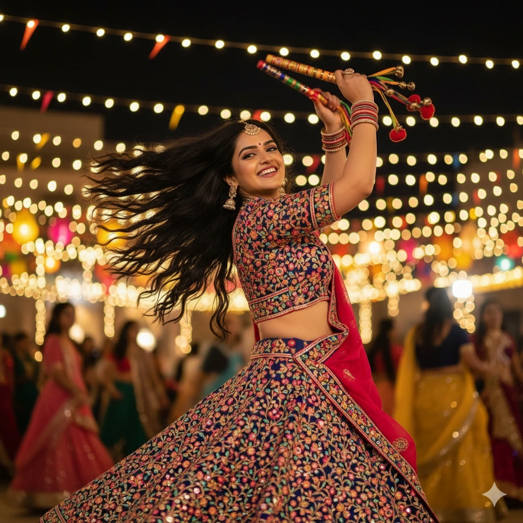 17. Traditional Lehenga (Sunrise Effect)