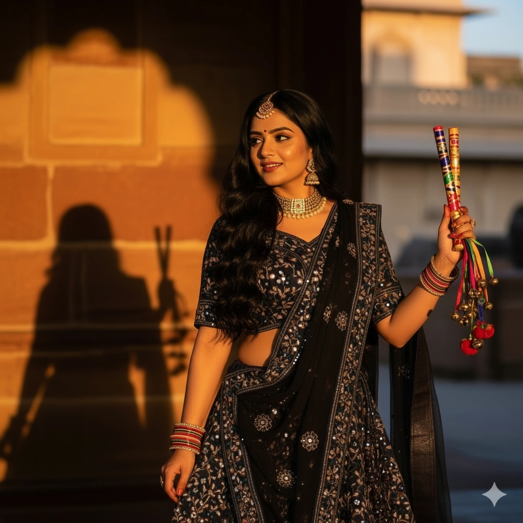 20. Cultural Black Ghagra Choli