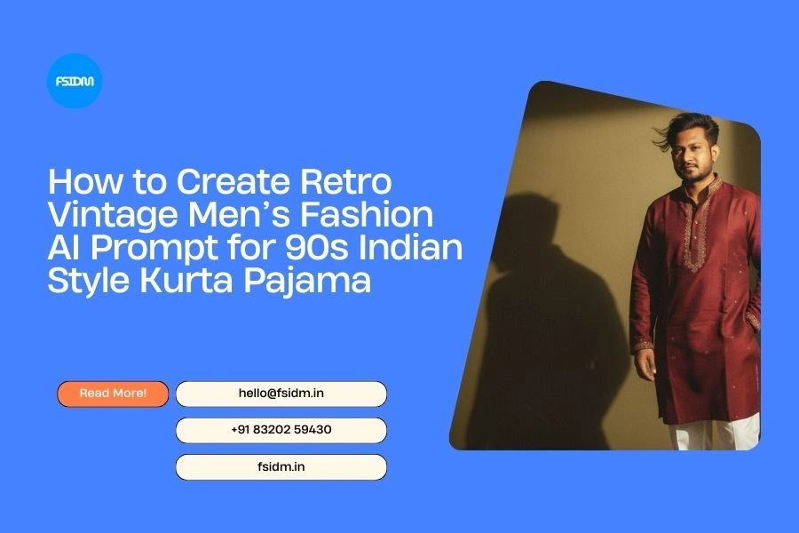 How to Create Retro Vintage Men’s Fashion AI Prompt for 90s Indian Style Kurta Pajama