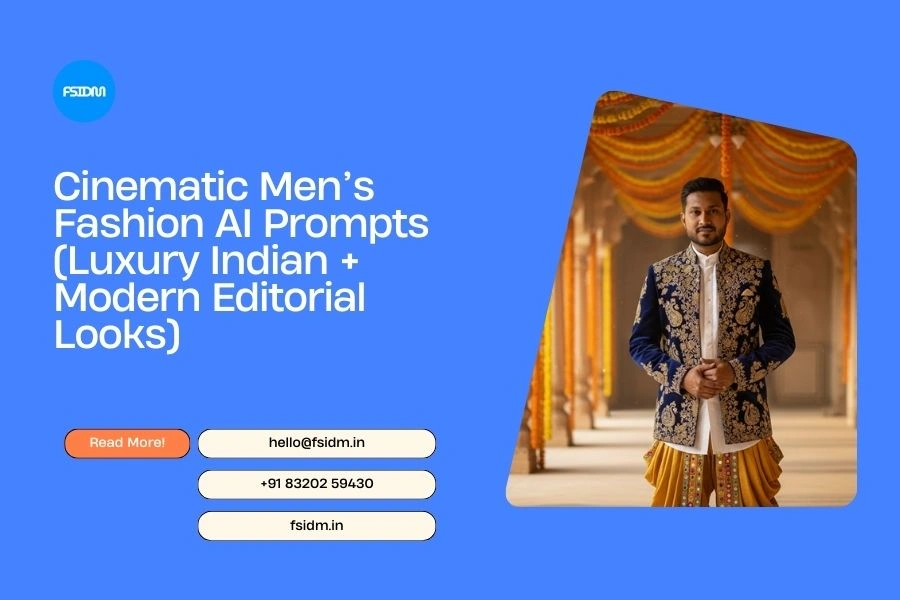 👑 Cinematic Men’s Fashion AI Prompts (Luxury Indian + Modern Editorial Looks)