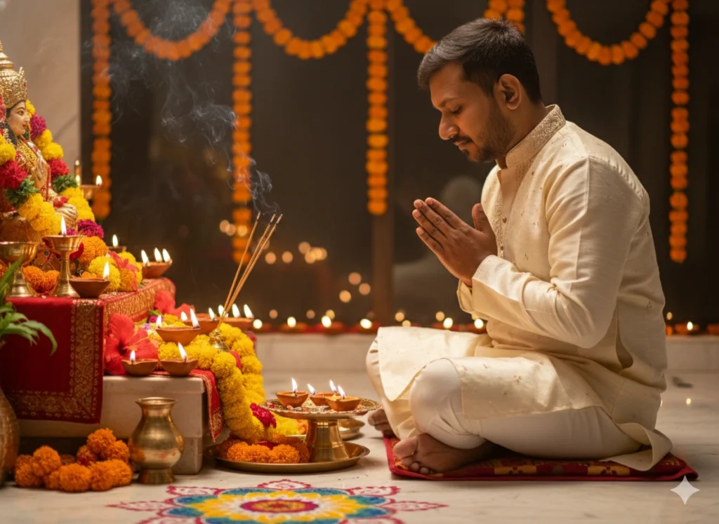 Prompt 4 – Home Pooja Scene