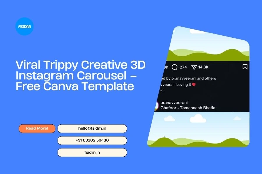 Viral Trippy Creative 3D Instagram Carousel – Free Canva Template